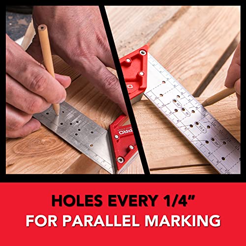 Kapro - 353 Professional Ledge-It Try & Mitre Square - For Leveling and Measuring - Features Stainless Steel Blade, Retractable Ledge, and Etched KAPRO