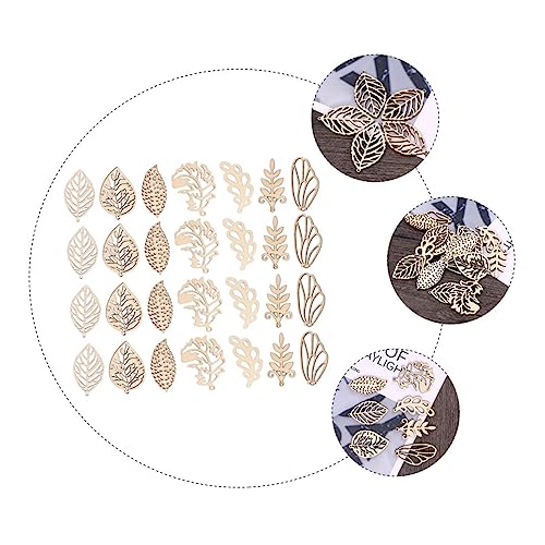 Abaodam 50Pcs Christmas Stickers Flower centerpieces Wooden Decor Christmas Unfinished Wooden Ornaments DIY Wood Leaf Cutouts Christmas Wood Chips Abaodam