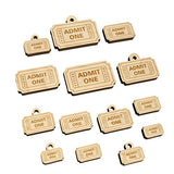 Classic Admit One Movie Raffle Ticket Mini Wood Shape Charms Jewelry DIY Craft - 18mm (17pcs) - with Hole Sniggle Sloth
