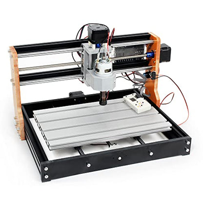 CNCTOPBAOS Upgrade 3018 Pro CNC Router Kit,with GRBL Offline Controller,with 3 Axis Limit Switches,Emergency Stop,3018-PRO DIY Mini Desktop Cutting