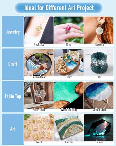 Nicpro 4 Gallon Crystal Clear Epoxy Resin Kit, High Gloss & Bubbles Free Resin Supplies for Coating and Casting, Craft DIY, Wood, Table Top, Bar Top, Nicpro