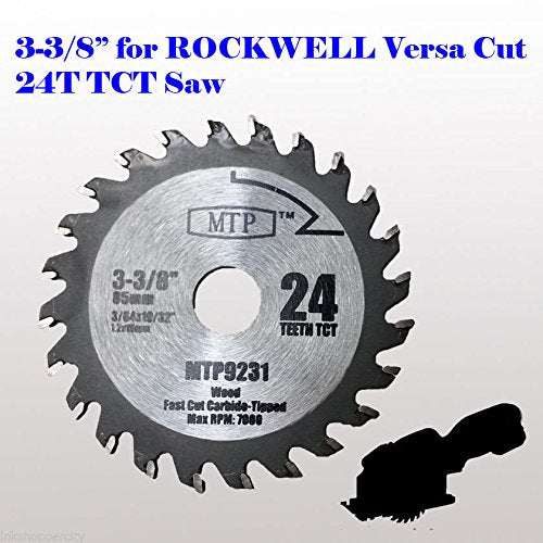 MTP 3X 3-3/8-inch Diamond/Wood/Metal Circular Saw Blade for Rockwell Versacut Versa Cut Rk3440k, Makita 3-3/8" Cordless Sh01w 12v Tile Grout MTP
