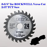 MTP 3X 3-3/8-inch Diamond/Wood/Metal Circular Saw Blade for Rockwell Versacut Versa Cut Rk3440k, Makita 3-3/8" Cordless Sh01w 12v Tile Grout MTP