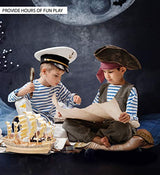 Puzzled 3D Puzzle Ancient Sailboat Wood Craft Construction Model Kit, Unique & Educational DIY Wooden Toy Assemble Model Unfinished Crafting Hobby Puzzled