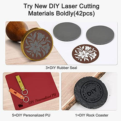 Csyidio 220 PCS Engraving Material Box, DIY Materials Apply to All Laser Engravers with Instructions, Laser Engraving Supplies Including Acrylic - WoodArtSupply