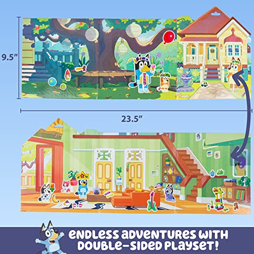 Horizon Group USA Bluey Sticker Playset, 2 Sticker Play Scenes, 35+ Reusable Puffy Bluey Repositionable Stickers for Kids, Perfect for Travel, Horizon Group USA