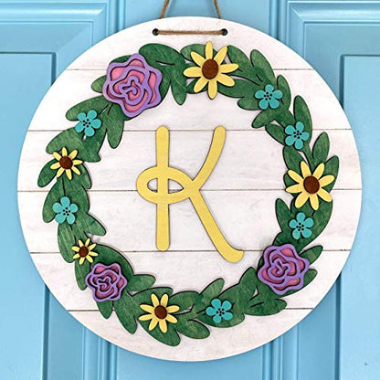 Floral Springtime Wreath Wood Blank - WoodArtSupply