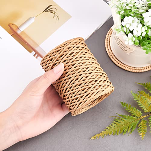 CHGCRAFT 2mm 164ft(50m) Floral Iron Bind Stem Wire Paper Wrapped Rattan Rope Rustic Paper Twine for Flower Bouquets Wedding Gift Wrap Weaving Basket - WoodArtSupply