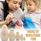 AEVVV Blank Russian Nesting Dolls Set 5 pcs - Unpainted Dolls - Unfinished Nesting Dolls - Russian Nesting Dolls to Paint - Blank Nesting Dolls - DIY AEVVV