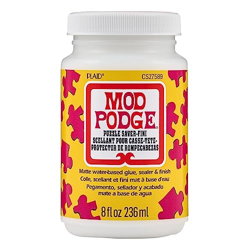 Mod Podge Puzzle Saver, Premium Matte All-in-One Glue, Sealer, and Finish, 8 fl oz, CS27589, Clear Mod Podge