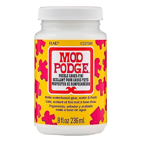 Mod Podge Puzzle Saver, Premium Matte All-in-One Glue, Sealer, and Finish, 8 fl oz, CS27589, Clear Mod Podge