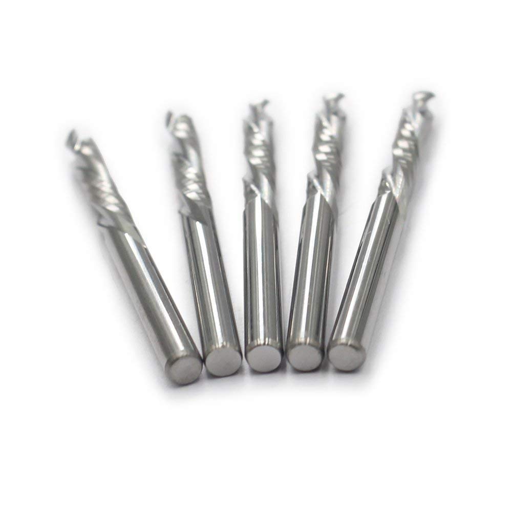 OSCARBIDE Up & Down Cut Carbide End Mills 1/8 Inch Shank 3.175x17mm CNC Spiral Router Bits 2 Flutes Milling Cutter for Engraving Milling 3D OSCARBIDE