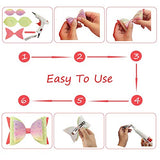 AOUXSEEM 10 Set Faux Leather Hair Bows DIY Making Kit for Beginner, Contains Pre Cut Pastel Lace Chunky Glitter Fabric and Silver Metal Spring Clips, AOUXSEEM