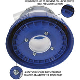 Assembled Quick Click Dust Separator with 5 Gallon Locking Collection Bin and Power Tool Adapter Set with 16 Ft. Hose Cen-Tec Systems