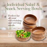 Woodard & Charles Acacia Wood Snack Serving Bowl, Set of 4, 6" x 2" (Set of 6) Woodard & Charles