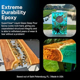 Superclear Deep Pour Epoxy Resin Kit, Premium Commercial Grade, 0.75 Gallons - 2:1 Crystal Clear Liquid Glass Pouring up to 2-4" - Self-Leveling Food FGCI