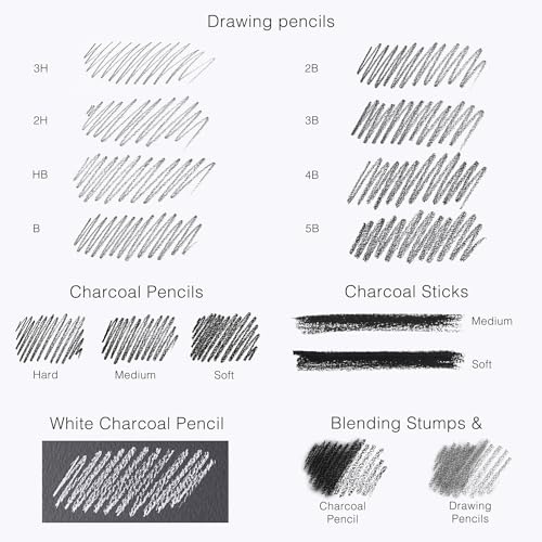 Artisto Drawing and Sketching Pencil Art Set (20 Items) - Complete Kit with Graphite Pencils, Charcoal Pencils, Sticks, Blending Stumps, Erasers, and - WoodArtSupply