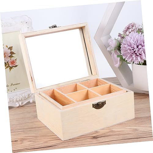 NOLITOY 1pc Box Storage Box manual earring box necklace box unfinished wood treasure chest makeup box wooden crafts jewelry box wooden treasure chest NOLITOY