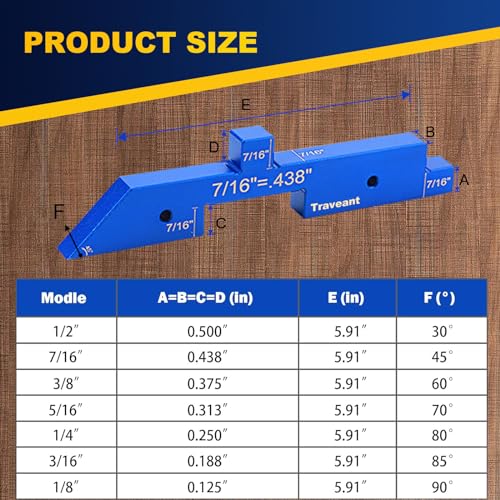 TRAVEANT Router Table Set Up Bars, 7PCS Aluminum Precision Setup Block Height Gauge Set for Woodworking Tools Table Saw Accessories Angle Depth Traveant