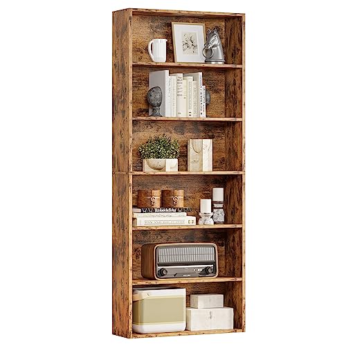 IRONCK Industrial Bookshelves and Bookcases Floor Standing 6 Shelf Display Storage Shelves 70 in Tall Bookcase Home Decor Furniture for Home Office,