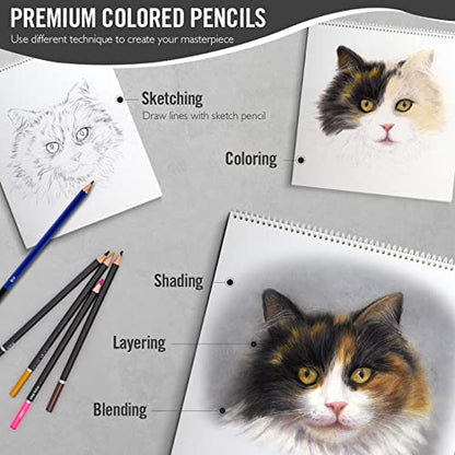 Nctoberows 120-Color Colored Pencils, Premium Art Drawing Pencils for Adult Coloring Books, Soft Core, Coloring Pencils for Adults Beginners kids