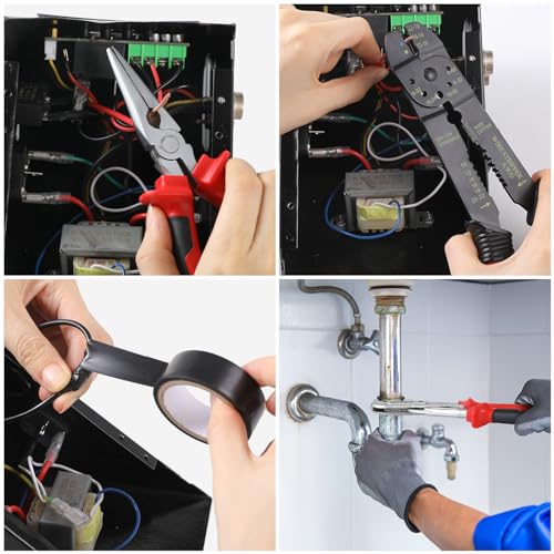 TLGREEN 218 Piece Tool Kit, Tool Set Mechanics Kit, Portable Tool Box Set with Saw Adjustable Wrench Drive Socket Combination Wrench, with Plastic TLGREEN