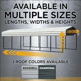Arrow Carports Galvanized Steel Carport, Full-Size Metal Carport Kit, 12' x 20' x 9', Eggshell Arrow