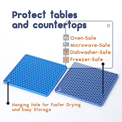 BTaT- Trivets for Hot Pots and Pans, 2 Pack, Trivets, Silicone Trivet, Hot Plate Holder, Trivets for Hot Dishes, Hot Pot Holder, Silicone Trivet Mat, Brew To A Tea