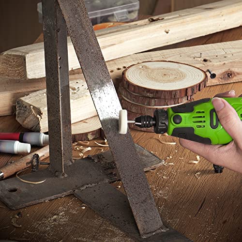 PHALANX 12V Cordless Rotary Tool Kit with Keyless Chuck, 6-Speeds 5000-32000RPM, 119 Accessories with Flex Shaft, Idea for Cutting, Grinding, Wood - WoodArtSupply