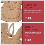 Housoutil 20PCS Wooden Deer Head Christmas Ornaments Pendant Hanging Wooden Pendant Decoration Wooden DIY Craft Christmas Tree Hanging Ornaments Housoutil