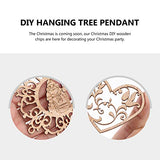 PartyKindom 4PCS Christmas Cutout Wood Chips Unfinished Christmas Crafts Christmas Hanging Cutouts Wood Cutout Xmas Wooden Ornament Wooden Snowflake PartyKindom