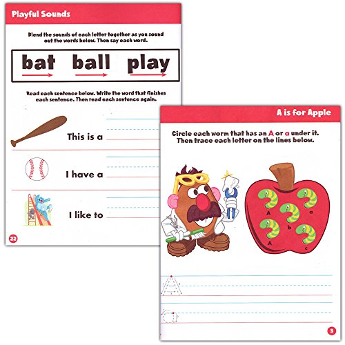 Kindergarten Learning Workbooks Set - Bundle with 5 Activity Work Books for Kindergartners with Crayola Reward Stickers (Alphabet, Numbers, Shapes, Crenstone
