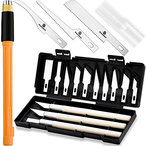 2 Sets Mini Hobby Saw Blades Tools Include 1 Set Mini Hand Hobby Saw Model Tools and 1 Set Precision Cutter Craft Kit Modelling Knife DIY Razor Saw
