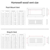 Homewell Maple Wood Floor Register Vent, Flush Mount with Frame, 4x12 Inch, Unfinished Homewell