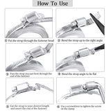 maierke 304 Stainless Steel Hose Clamp Assortment Kit,DIY 13FT Metal Strap + 8 Stronger Fasteners,Adjustable Large Worm Gear Hose Clamps Screw Clamps maierke