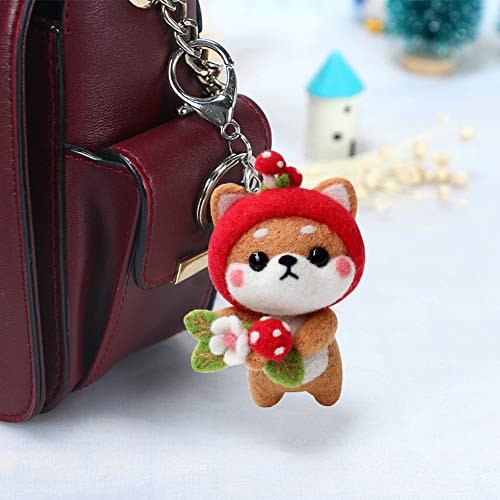 BAGERLA 1 Set Animal Wool Needle Felting Kit, Needle Felting Beginner Kits with Instructions and Needle Felting Basic Tools, Needles, Finger Cots, BAGERLA