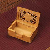 Amosfun Business Card Holder Organizer Wood Business Card Box Business Cards File Storage Holders Amosfun