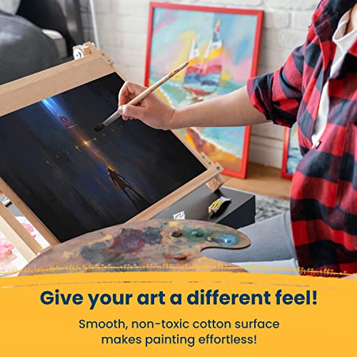 Chalkola Black Canvas for Painting - 24 Pack Canvas Panels - 4x6, 5x7, 8x10, 9x12, 11x14, 12x16 inch (4 Each) - Canvases are 100% Cotton, Primed, Chalkola