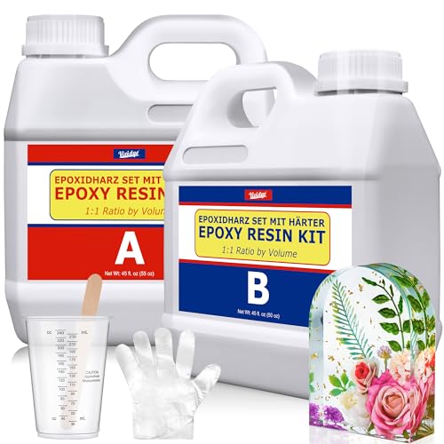 Epoxy Resin - 105oz Crystal Clear Epoxy Resin Kit for Casting and Coating, Table Tops - Bubble Free Fast Curing 2 Part Art Resin for Jewelry Making, Vividye