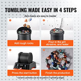 VEVOR Direct Drive Rock Tumbler Kit, 4-Speed/9-Day Timer, Professional Rock Polisher with Rough Gemstones/Grits/Jewelry Fastenings, Stone Polishing VEVOR