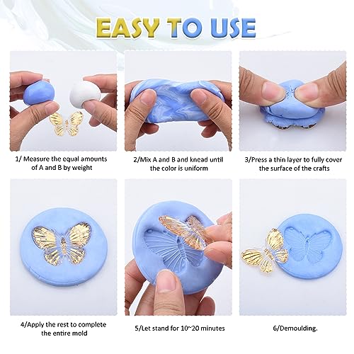 Silicone Putty - 7/8 LB Flexible Silicone Mold Making Kit for Reusable Silicone Molds Making - Easy 1:1 Mixing Ratio Fast Cured Molding Putty for DecorRom