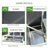 PawHut 63" Chicken Coop Wooden, Outdoor Chicken Cage Hen House with Run Area, Nesting Box, Waterproof Roof, Removable Tray PawHut