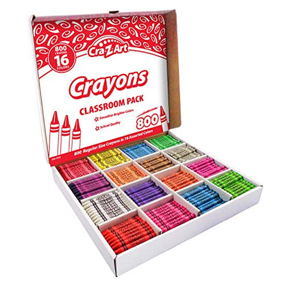 Cra-Z-Art Crayons, 16 Assorted Colors, 800/pack