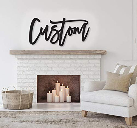 Custom Wood Word Sign, Wall Decor, Personalized Wooden Wall Art, Any cursive word or name sign Kobasic Creations