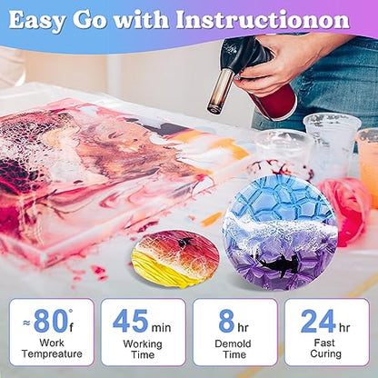 LET'S RESIN Casting Resin with Pumps, 1 Gallon Crystal Clear & Bubble Free Epoxy Resin for 1 Inch Deep Pour, High Gloss Resin Kit for DIY Art,