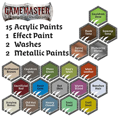 The Army Painter - Gamemaster Wilderness Adventures Paint Set -20 Warpaint 20 x 12 ml, 1 Hard Plastic Snap-Fit Cauldron & Hag Miniature, Acrylic - WoodArtSupply