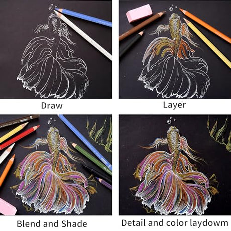 GETHPEN Pastel Chalk Colored Pencils,Set of 24 Colors,Pastel Colored Pencils,Color Charcoal Pencils for Drawing Sketching Coloring Shading,Art GETHPEN
