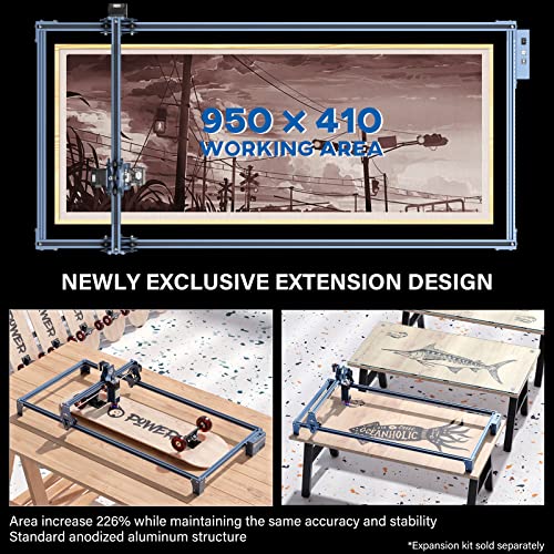 SCULPFUN S9 Laser Engraver, 90W Effect High Precision CNC Laser Engraving Cutting Machine, High Energy Laser Cutter for 15mm Wood, 0.06mm Ultra-Fine SCULPFUN