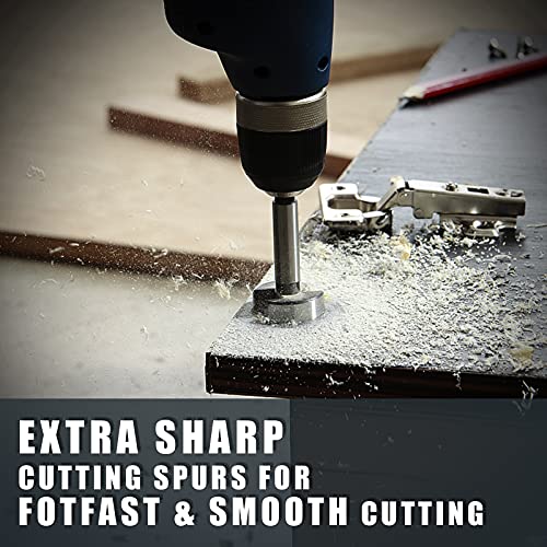 COMOWARE Forstner Bit Set - 16 Pcs Forstner Drill Bits Set for Wood, Auger Opener Round Shank Drilling Cutting Tool for Woodworking COMOWARE