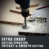 COMOWARE Forstner Bit Set - 16 Pcs Forstner Drill Bits Set for Wood, Auger Opener Round Shank Drilling Cutting Tool for Woodworking COMOWARE